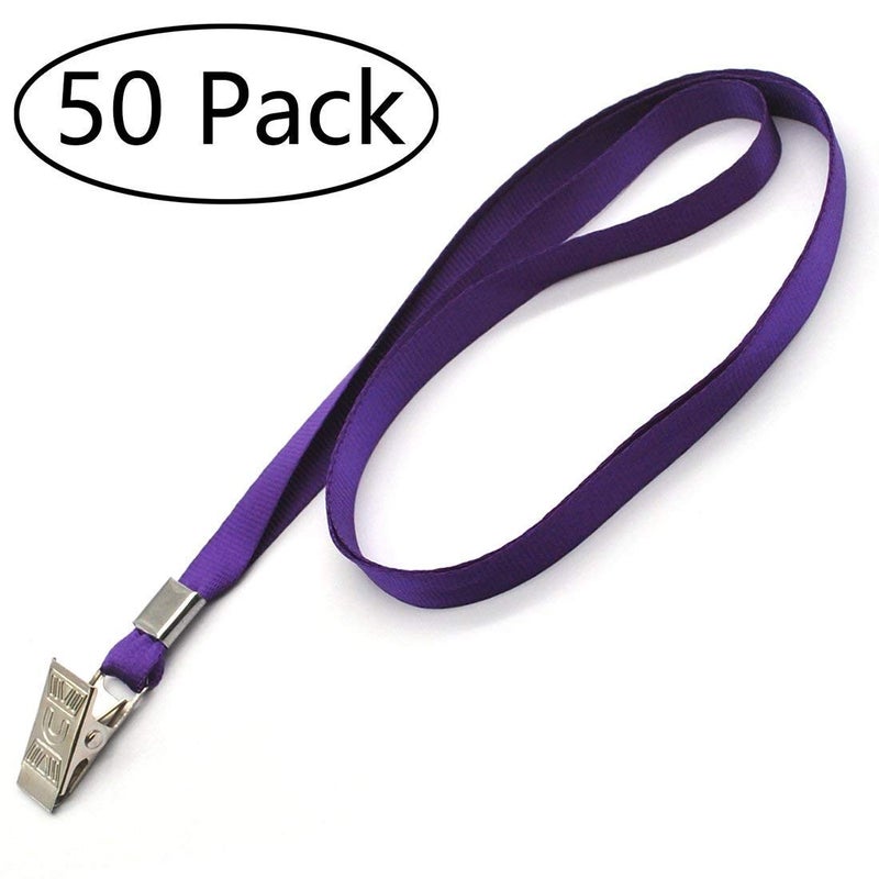 Bird Fiy 50 Pcs Bulk Purple Lanyard for Lanyards Clip Name Badge Holde School,Work,Company, Kids (Purple) - Image 5